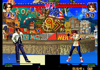 Kof'97 (The Martial Arts Mythical Dark Snake Test Version 60)(83 Correction Of The Gods Color + Light Foot Rotating Legs After The Air D Feet + Big Snake Double White Sun Two Hair A Key Hair Attack Break Defense Dizziness) png snap