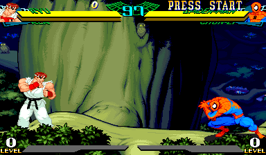 Marvel Super Heroes Vs. Street Fighter (970707J, Enable Hidden Characters) png snap