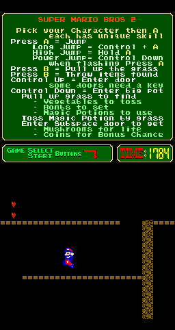 Super Mario Bros. 2 (458 Hack, 2012-01-22)(PlayChoice-10) png snap