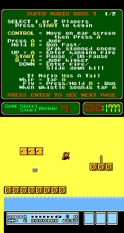 Super Mario Bros. 3 (135 Hack, 2012-01-23)(PlayChoice-10) png snap