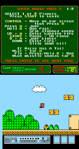 Super Mario Bros. 3 (412 Hack, 2012-01-22)(PlayChoice-10) png snap