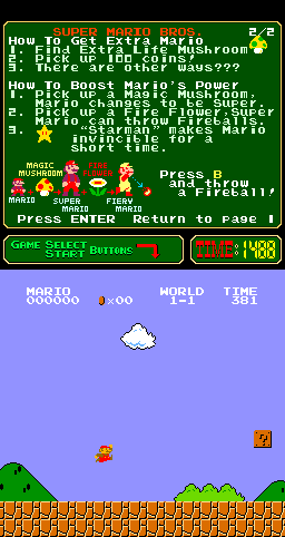 Super Mario Bros. (Air Jump, 2011-12-29)(PlayChoice-10) png snap