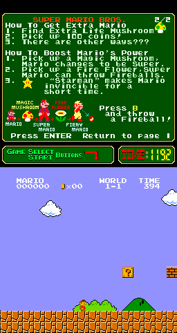 Super Mario Bros. (Forced Scroll Fast, 2013-03-19)(PlayChoice-10) png snap