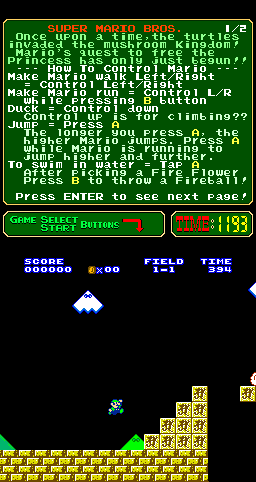Super Mario Bros. (Luigi's Chronicles - Googie's 5th B, 2013-03-17)(PlayChoice-10) png snap