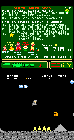 Super Mario Bros. (Mario's Moon Adventure, 2013-03-16)(PlayChoice-10) png snap