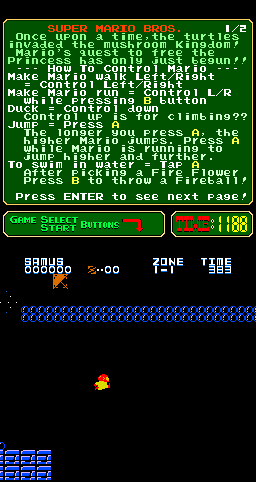 Super Mario Bros. (Mario In Zebes, 2015-09-20)(PlayChoice-10) png snap