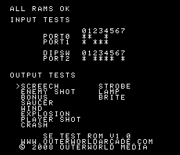 Space Encounters Test Rom png snap