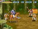 Tenchi wo Kurau II (Portor(Kan-U)'s Horseback energy attack with blue flaming arrow effect)