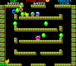 Bubble Bobble ('bootleg redux' hack for Bobble Bobble PCB) png snap