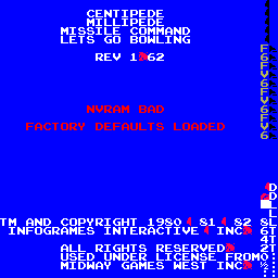 Centipede / Millipede / Missile Command / Let's Go Bowling (rev 1.62) png snap