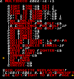 DECO Cassette System ROM Multigame (Darksoft, v17) png snap