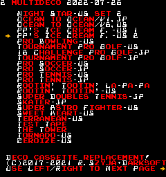 DECO Cassette System ROM Multigame (Darksoft, v15) png snap