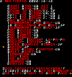 DECO Cassette System ROM Multigame (Darksoft, v16) png snap