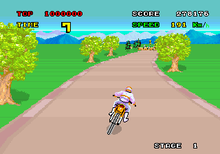Enduro Racer (Rev A, YM2151, mask ROM sprites, FD1089B 317-0013A) png snap