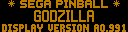 Godzilla (pinball, CPU 0.90, display A0.991) png snap