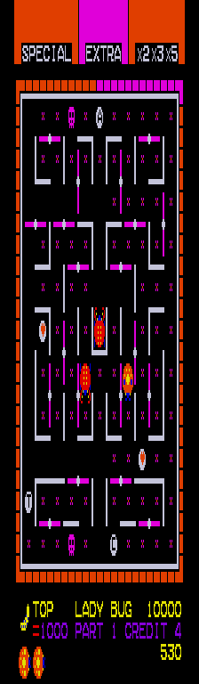 Lady Bug (bootleg on Galaxian hardware, encrypted) png snap
