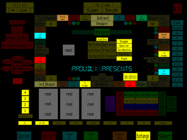 Cluedo Super Sleuth (Maygay) v6.1 (Older) (Protocol) (M1A/B) png snap