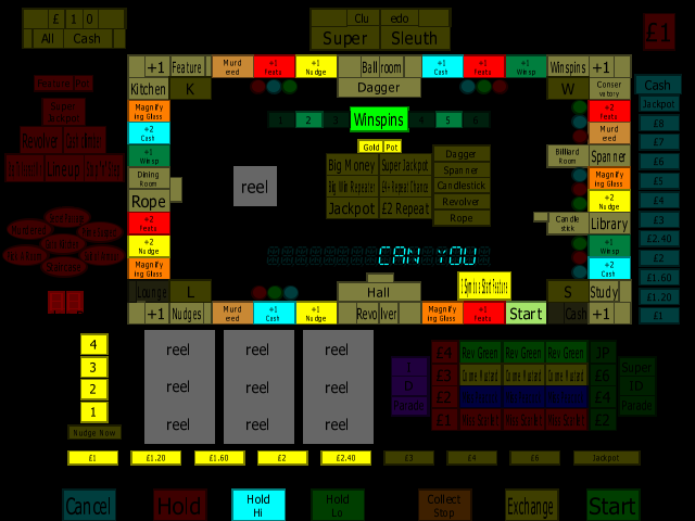 Cluedo Super Sleuth (Maygay) v1.1 (Older) (Protocol) (M1A/B) png snap