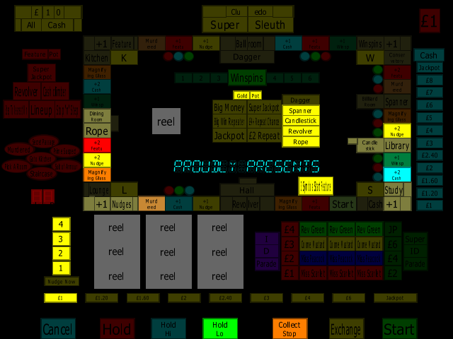 Cluedo Super Sleuth (Maygay) v2.3 (Newer) (Hack) (M1A/B) png snap