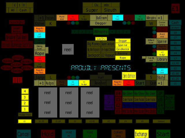 Cluedo Super Sleuth (Maygay) v1.1 (10GBP Jackpot) (Older) (M1A/B) png snap