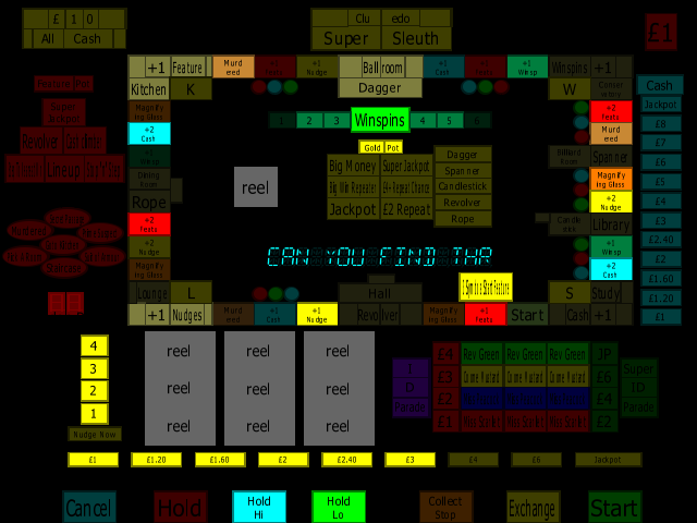 Cluedo Super Sleuth (Maygay) v5.1 (Older, alternate) (Protocol) (M1A/B) png snap
