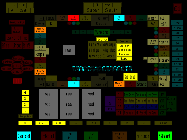 Cluedo Super Sleuth (Maygay) v3.1 (Older, alternate) (Protocol) (M1A/B) png snap