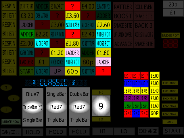 Classic Adders & Ladders (BWB / Barcrest) (MPU4) (ADD 1.0 C, hack, set 1) png snap
