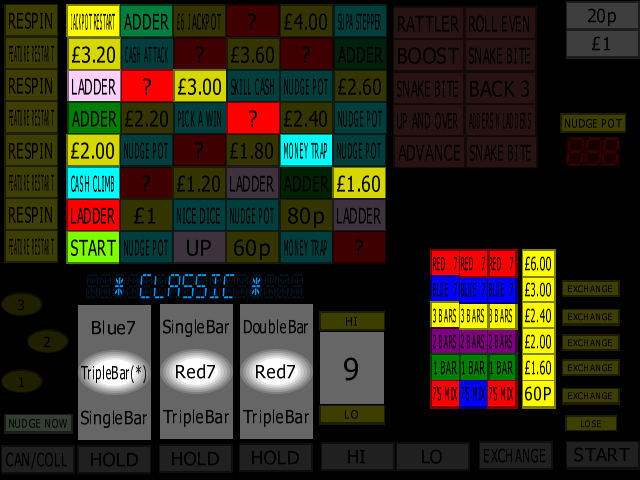 Classic Adders & Ladders (BWB / Barcrest) (MPU4) (ADD 1.0 C, hack, set 2) png snap