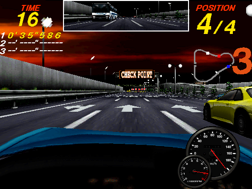 Midnight Run: Road Fighter 2 (AAA, Asia v1.10, older sound program) png snap