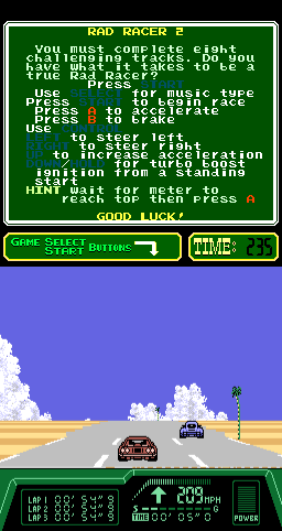 Rad Racer II (PlayChoice-10) png snap