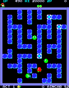 Pinguinos (Spanish bootleg on Pac-Man hardware) png snap