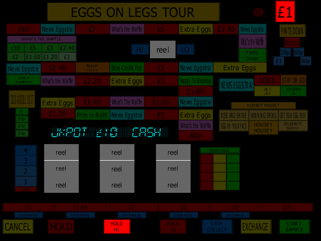 Eggs On Legs Tour (Bellfruit) (set 1, UK, Arcade, 10GBP Jackpot, Protocol) (Scorpion 2/3) png snap