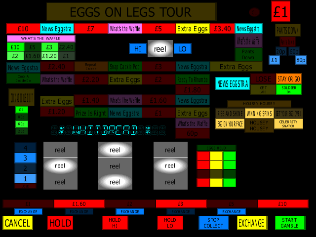 Eggs On Legs Tour (Bellfruit) (set 2, UK, Arcade, 10GBP Jackpot, Protocol) (Scorpion 2/3) png snap
