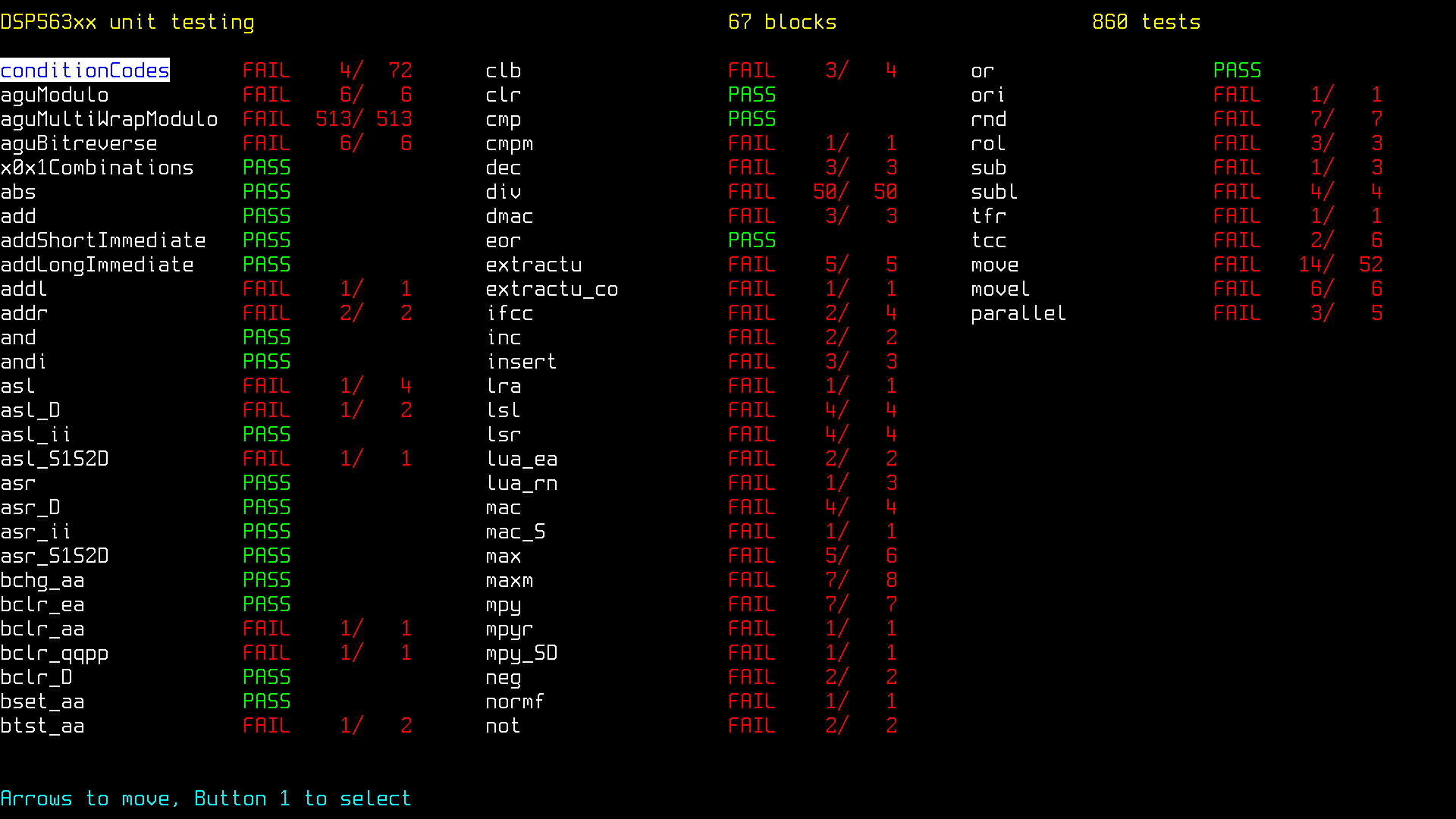 DSP563xx unit tests png snap