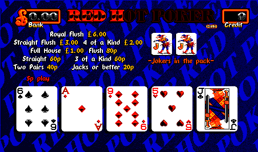 Red Hot Poker (Release 2, 1993 copryight, 5p Fixed, Cash+Token, Datapak) (set 1) (MPU4 Video) png snap