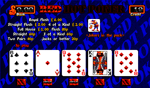Red Hot Poker (Release 2, 1993 copryight, 5p Fixed, Cash+Token, % Key) (set 1) (MPU4 Video) png snap