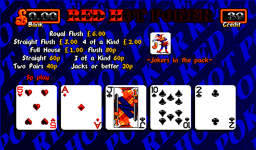 Red Hot Poker (Release 2, 1993 copryight, 5p Fixed, Cash+Token, Datapak) (set 2) (MPU4 Video) png snap