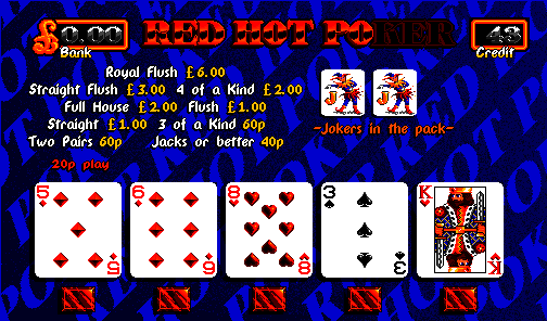 Red Hot Poker (Release 2, 1992 copyright, 20p Fixed, Cash+Token) (MPU4 Video) png snap