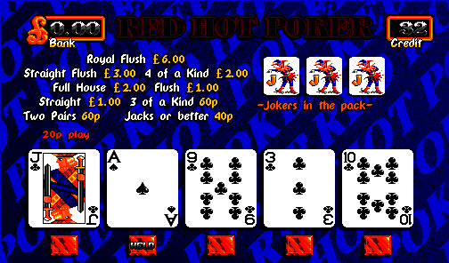 Red Hot Poker (Arcade, Cash+Tokens, 1993 Awards, 20p Fixed, Version 1.9) (MPU4 Video) png snap