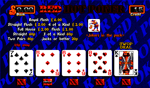 Red Hot Poker (Release 3, 10p Fixed, Cash+Token, Datapak) (set 1, % Key) (MPU4 Video) png snap