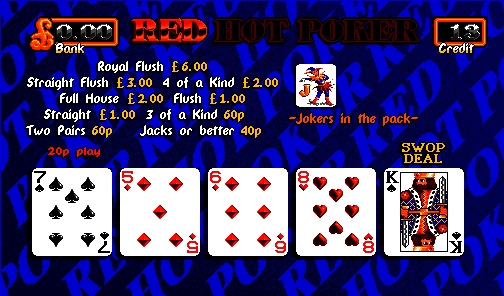 Red Hot Poker (Release 3, 20p Fixed, Cash+Token, Datapak, % Key) (set 2) (MPU4 Video) png snap