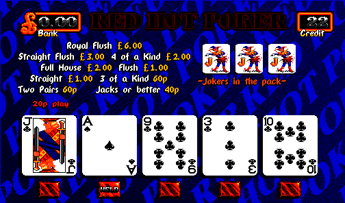 Red Hot Poker (Release 3, 20p Switchable to 10p, Cash+Token, Datapak, % Key) (set 1) (MPU4 Video) png snap