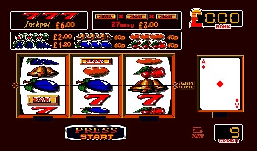 Red Hot Mazooma Belle (BWB) (Version 1.4 DY, Cash+Token, 1993 Awards, 20p Switchable to 10p, Datapak, % Key) (MPU4 Video) png snap